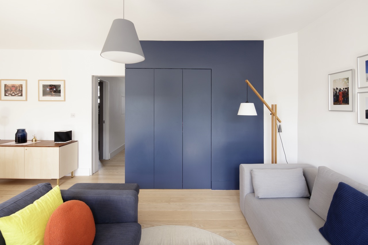 Finished living room at project completion